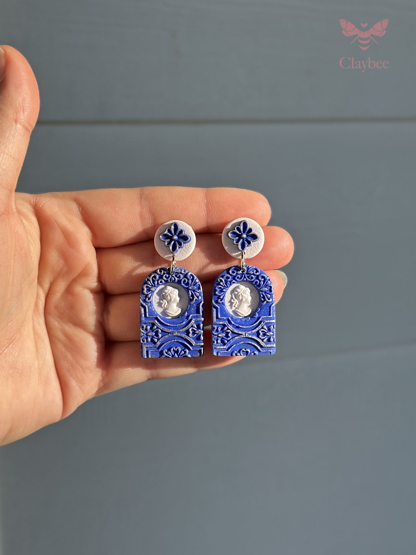 Ancient Greece Earrings| Santorini Inspired Earrings| Greek Blue Earrings| Vacation Statement Earrings| Mediterranean Jewelry