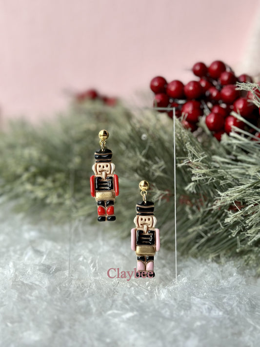 Christmas Nutcracker Earrings .. Festive Colors .. Stud Earrings .. Polymer Clay