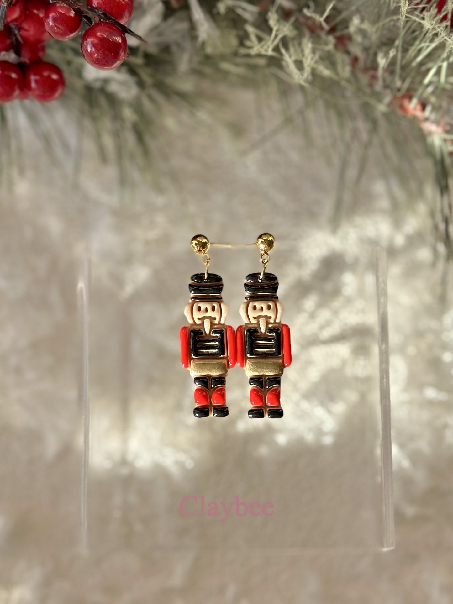 Christmas Nutcracker Earrings .. Festive Colors .. Stud Earrings .. Polymer Clay