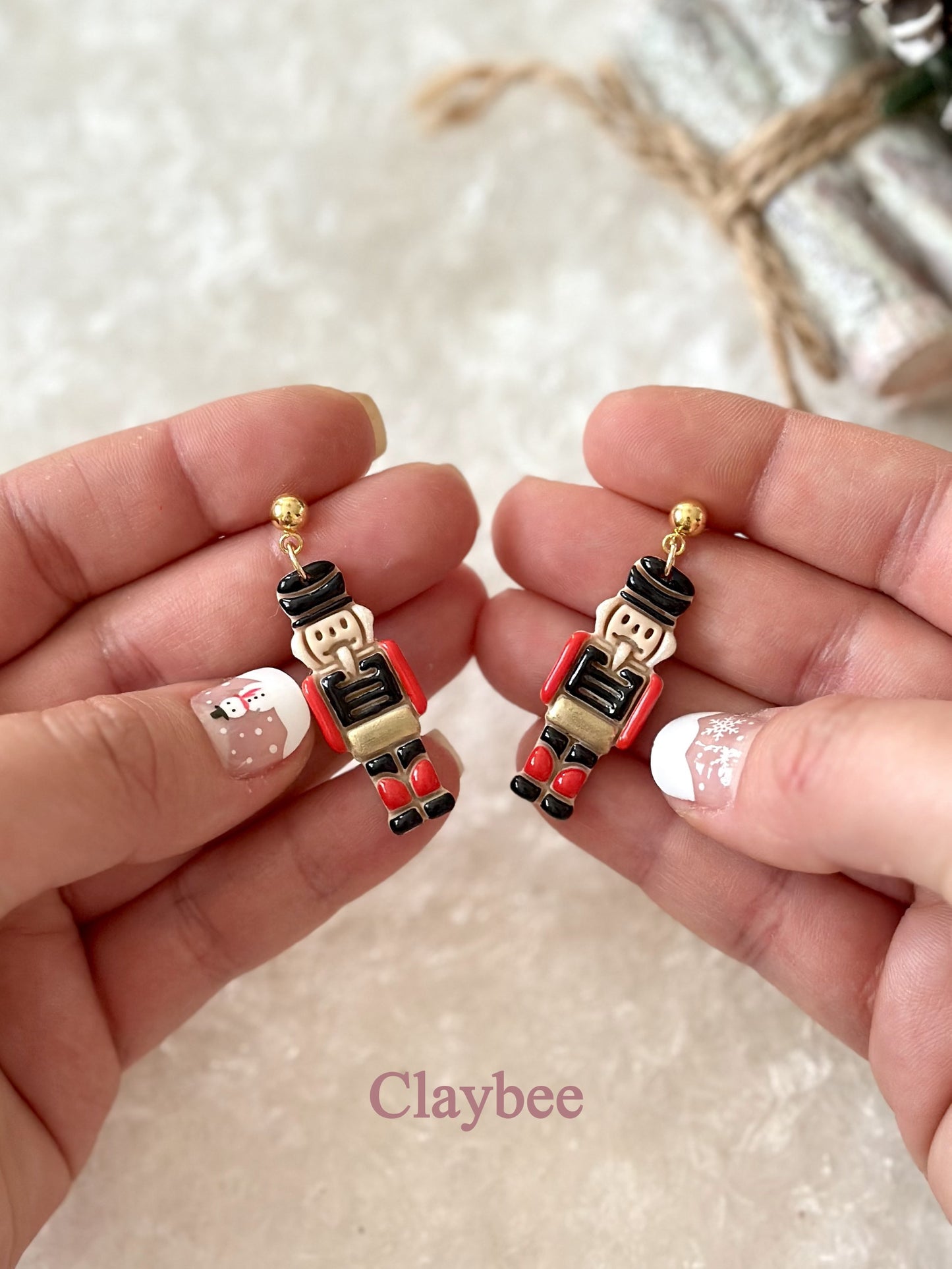 Christmas Nutcracker Earrings .. Festive Colors .. Stud Earrings .. Polymer Clay