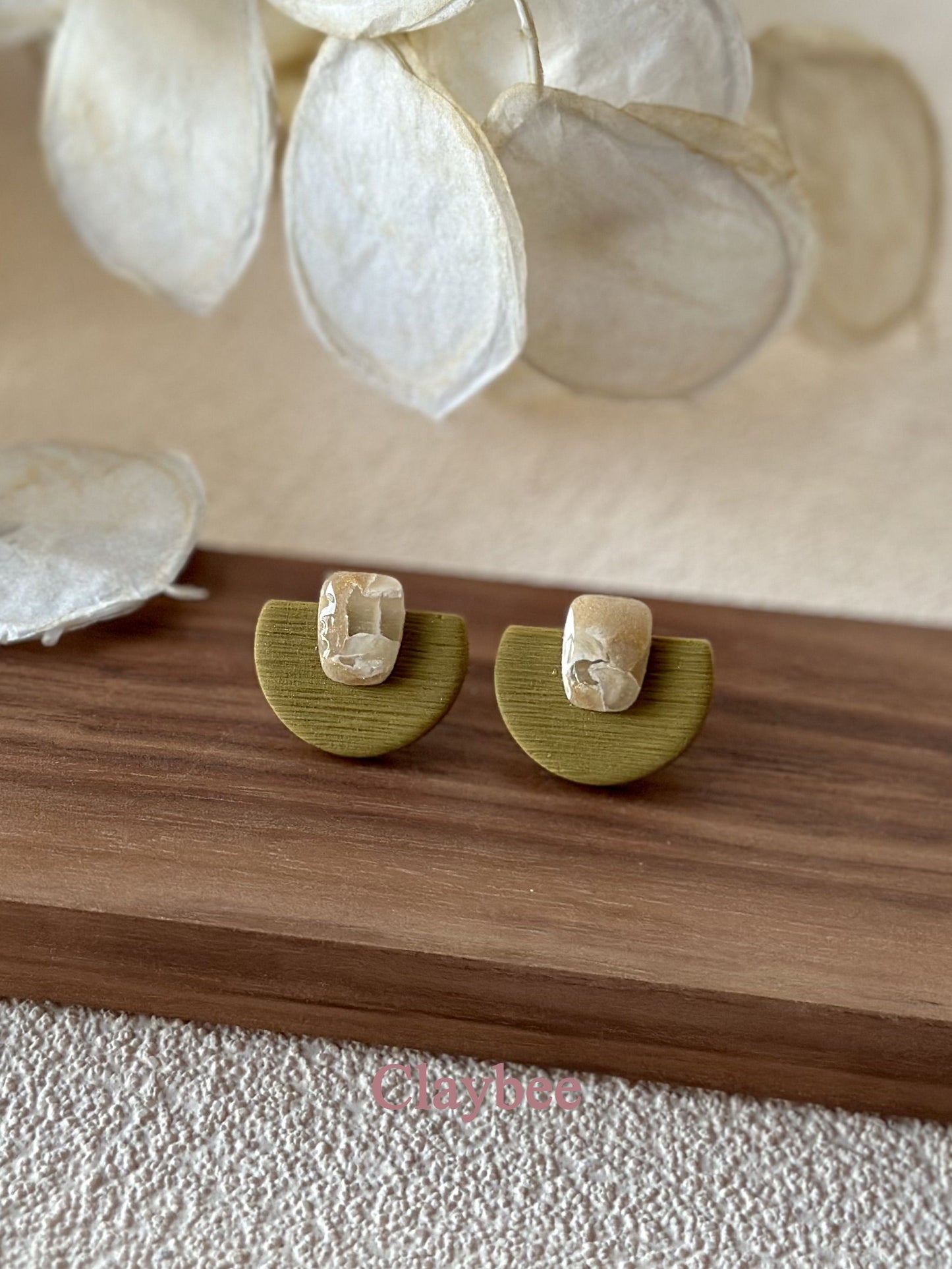 Everyday Simplicity and Elegance ..  .. Festive Colors .. Stud Earrings .. Polymer Clay