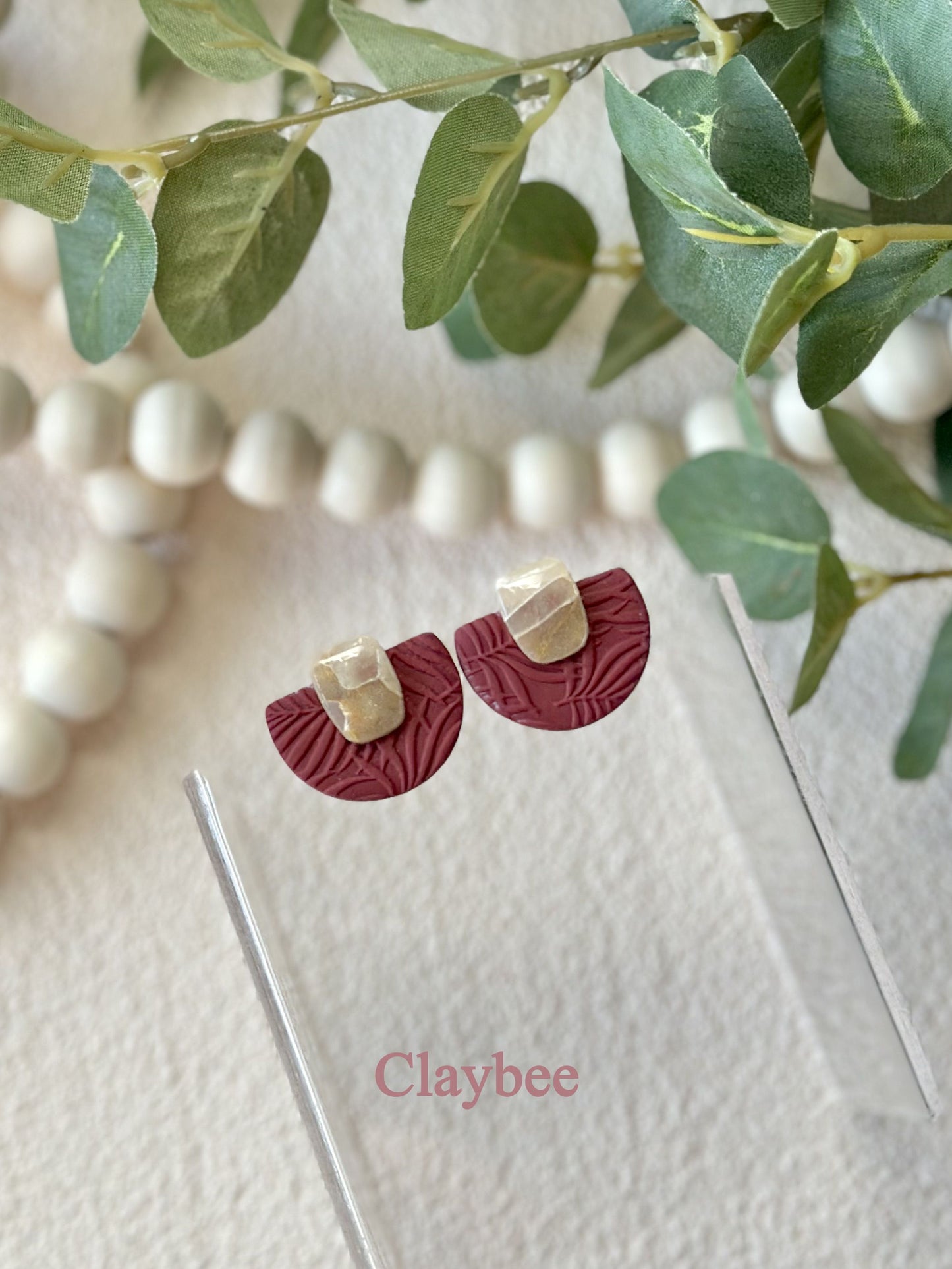 Everyday Simplicity and Elegance ..  .. Festive Colors .. Stud Earrings .. Polymer Clay