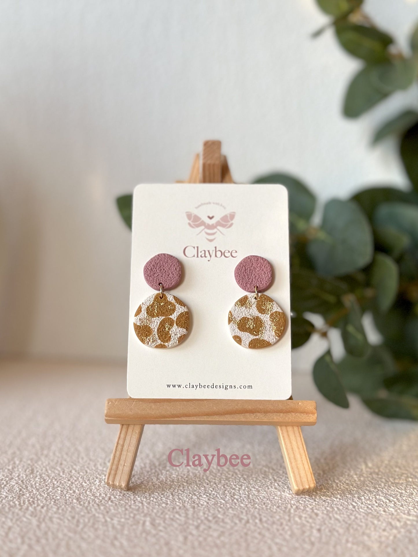 Everyday Cow Print Earrings Simplicity and Elegance .. Nature Inspired Colors .. Dangling Earrings .. Polymer Clay