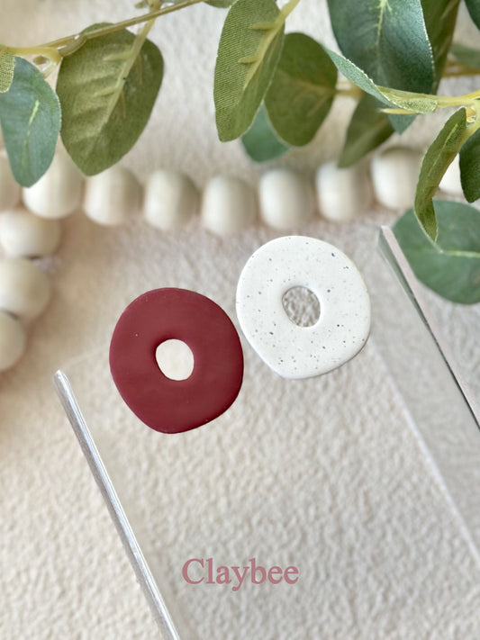 Everyday Donut Earrings Simplicity and Elegance.. Nature Inspired Colors .. Stud Earrings .. Polymer Clay