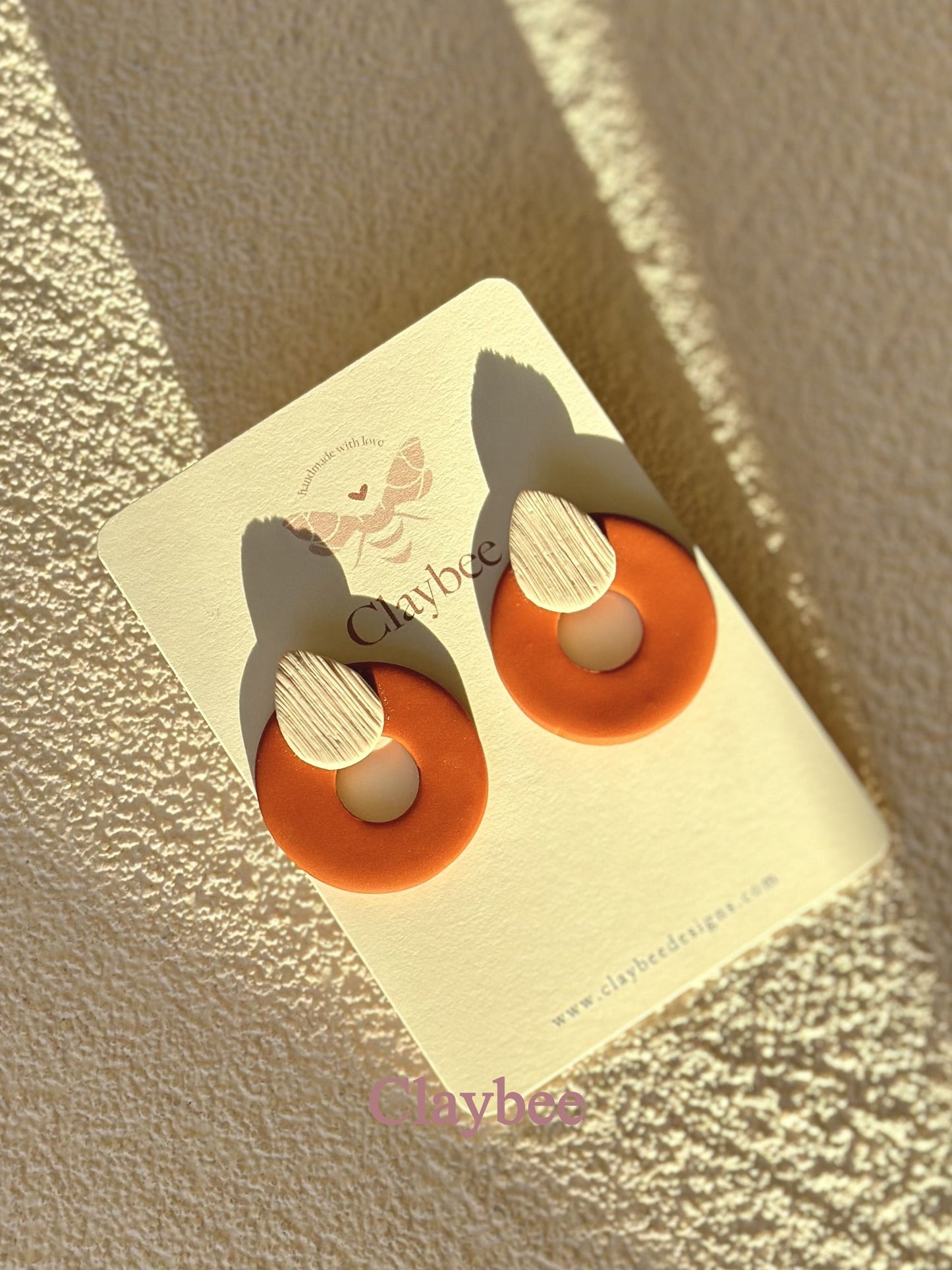 Everyday Two Colors Round Earrings Simplicity and Elegance .. Nature Inspired Colors .. Stud Earrings .. Polymer Clay